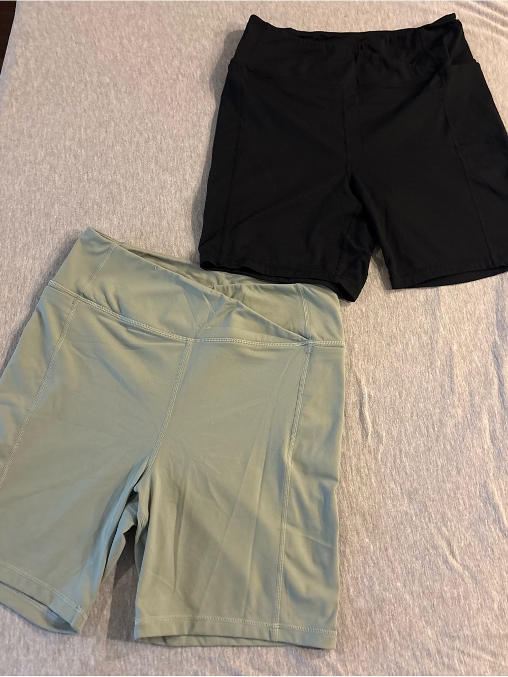 Danskin Women's Bike Shorts — Black & Sage Green